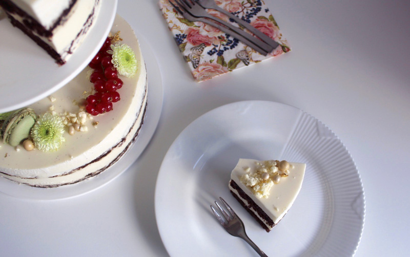 Bryllupskage med saltkaramelmousse og verdimousse